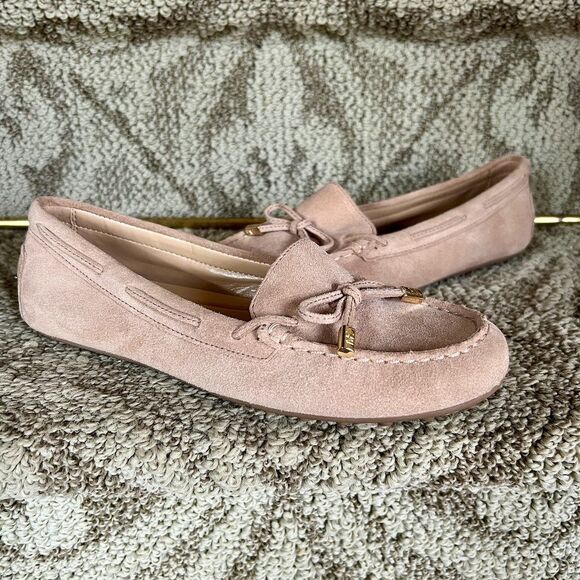 EUC Women's Michael Kors Suede Sutton Moccasins Flats Shoes Loafers Tan Size 7.5 - Picture 1 of 6